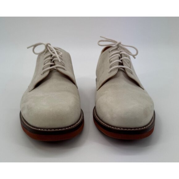 Alan Payne Buck II 10.5M Mens Suede Lace-Up Dress Shoes In Beige Made In Brazil - Picture 3 of 11